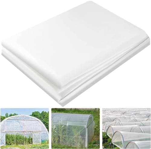 Image of KAHEIGN 2M x 10M Heavy Duty Polythene Sheeting, Extra-Thick Clear Garden Grow Polytunnel Cover Polythene Horticultural Membrane for Gardening Insulation & Building Rubble Protection (250Mu /1000G)