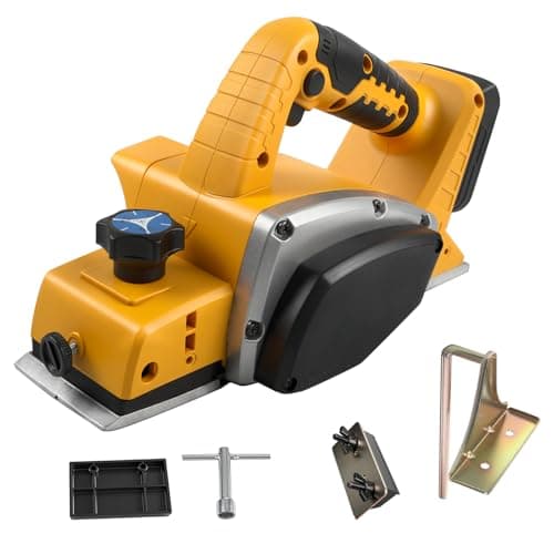 Image of Cordless Electric Planer for Dewalt 20V Battery, 15000 RPM Brushless Electric Handheld Wood Planer with 82mm Width & 2mm Cutting Depth for Woodworking Carpenter Home DIY, No Battery (for Dewalt)