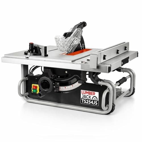 Image of LUMBER JACK Portable Table Saw Multi-Purpose 10" 254mm Compact for Heavy Duty Professional and Jobsite Use 2000W Induction Motor 230V Height & Angle Adjustment
