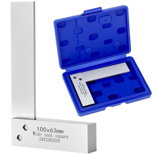 Image of QWORK® Precision Machinist Square 100x63mm (4x2.5 inch) - Engineers Square Try Square 90 Degree, Hardened Steel