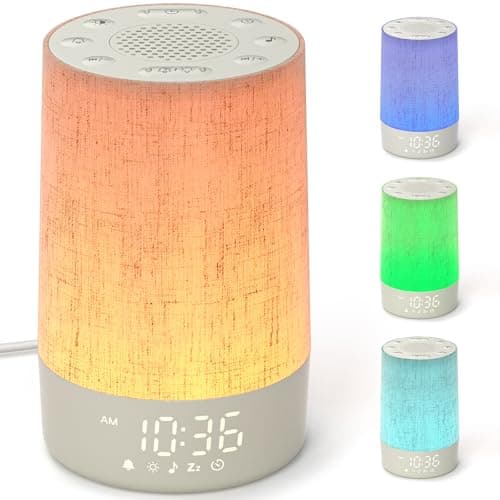 Image of LIORQUE Sunrise Alarm Clock Wake Up Light with 30 Soothing Sounds &10 Wake Up Tones, Bedside Digital Alarm Clocks Mains Powered, Night Light for Kids Adults, White Noise Machine for Sleeping