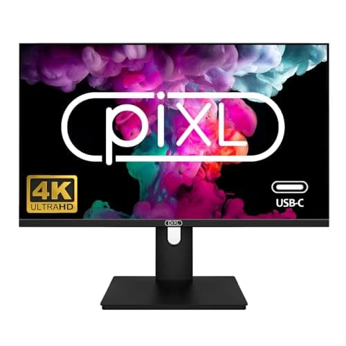 Image of PiXL PX27UDH4K 27 Inch Frameless IPS Monitor, 4K, LED Widescreen, 5ms Response Time, 60Hz Refresh Rate, HDMI, Display Port, 2x USB-A, USB-B, USB-C, 16.7 Million Colour Support, VESA Mount