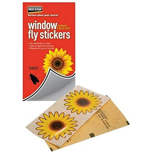 Image of Pest Stop Odourless Window Fly Killer Stickers Pack of 4 Attracts & Kills Flies