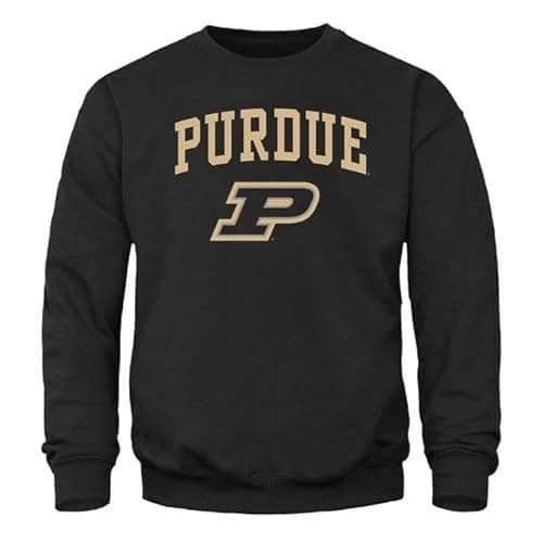 Image of Ivysport Barnesmith Crewneck Sweatshirt for College, Heritage Logo, Color, Adult Unisex, Purdue - Black, XL