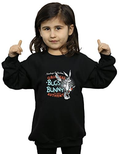 Image of LOONEY TUNES Girls Vintage Bugs Bunny Sweatshirt 9-11 Years Black