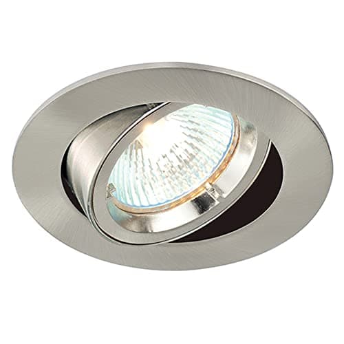 Image of Betta Lighting Recessed Ceiling Lights - GU10 Downlights for Ceiling - IP20 Mains Powered Spot Lights for Kitchen, Bedroom, Lounge - Halogen or LED Required - Tilt Version, Satin Nickel