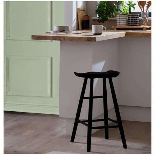 Image of Habitat Barnwell Oak Tall Stool - Black