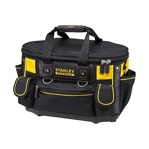 Image of STANLEY FATMAX Round Top Rigid Tool Bag, 18", Quick Tool Access with Wide Opening Zip Design, Multiple Internal and External Pockets, Carry Handle and Shoulder Strap, 20kg Load Capacity, FMST1-70749