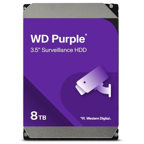 Image of WD Purple 8TB Surveillance 3.5" Internal Hard Drive, AllFrame Technology, 180BT/yr, 256MB Cache, 3 Year Warranty