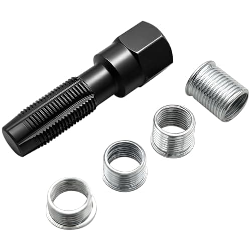 Image of ZKTOOL 5pcs M14 x 1.25 Spark Plug Thread Repair Kit, Cylinder Head Rethreading Kit, Spark Plug Rethreaded Kit, 14mm Reamer Cylinder Thread Repair Tool, 4 Thread Insert