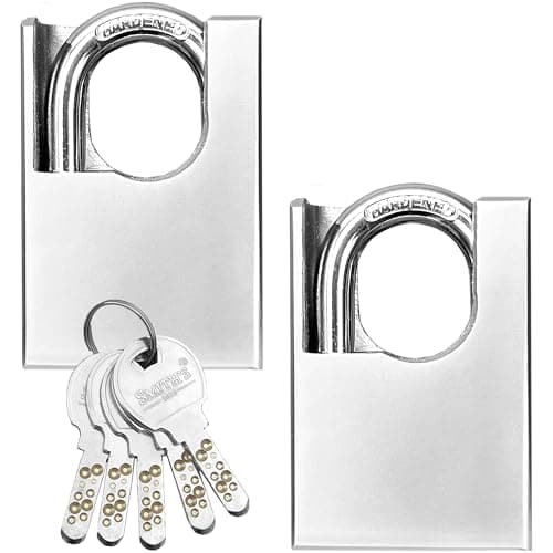 Image of Heavy Duty Padlocks by Smith’s® | 60mm x 40mm | 2 Pack | Alloy Steel | 10 Keys | Perfect for Warehouse, Container, Garage, Shutter, Gate, Chain, Shed Lock