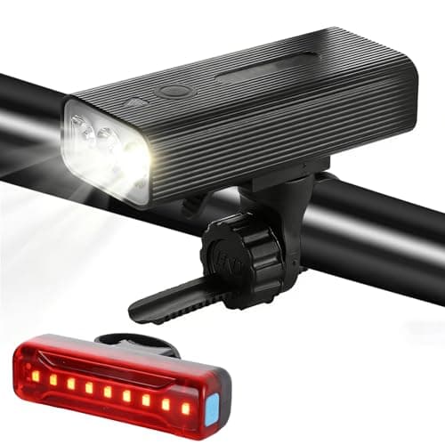Image of Lychico Bike Light Set, 3000 LUMEN Super Bright LED Bicycle light with Power Bank Function | IPX5 Waterproof, USB Rechargeable Front & Rear Lights for Cycling, Night Riding, Emergency Use