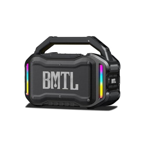 Image of XDOBO Job Rugged Bluetooth Speaker, 10-20H Playtime, Heavy Bass Worksite Speaker, LED Lights, USB, AUX, Headphone Jack, 6.5mm Mic Input, Outdoor Construction Speaker - Black