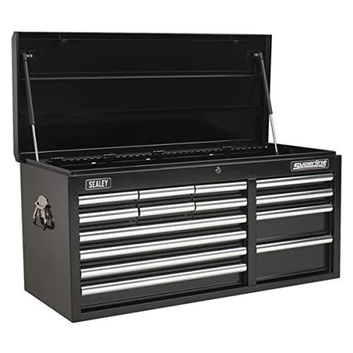 Image of Sealey AP41149B Heavy-Duty 14 Drawer Topchest with Ball Bearing Runners, 1025mm x 435mm x 490mm, Black