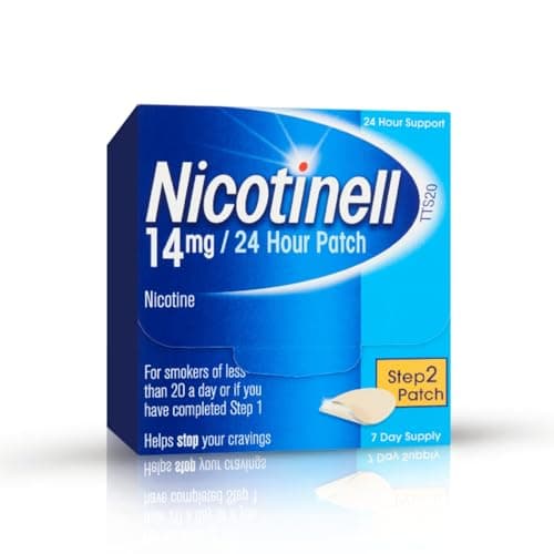 Image of Nicotinell Nicotine 14mg Patch (Pack of 7), Nicotine Patches, Stop Smoking Aid, 24h Craving Control, Step 2 for Moderate Smokers, Quit Smoking Aid