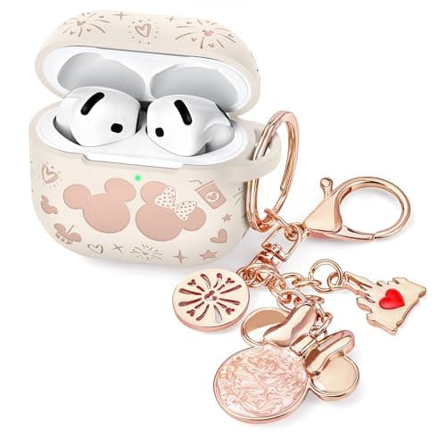 Image of BEEXI Compatible with Apple Airpods 4 Case 2024 Women, Soft Silicone Two-Tone Funny Cartoon Engraved Portable 360° Full Protection Anti-Scratch Air pod 4 Case