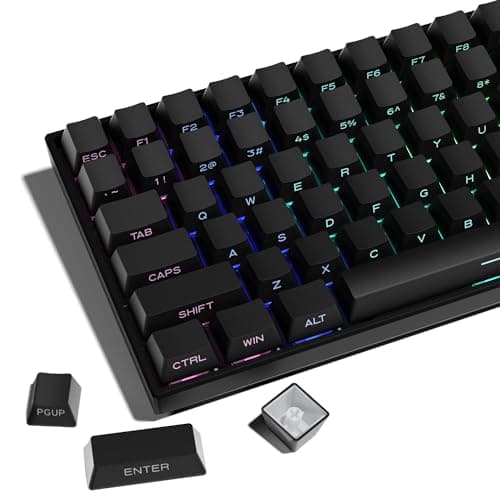 Image of SDYZ XVX PBT Keycaps - Side Print Keycap Set, Double Shot Shine Through Custom Keycaps, Black Keycaps OEM Profile 136 Keys, Minimalist Style Phantom Keyboard Keycap for Mechanical Keyboards