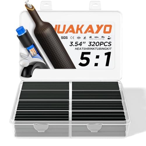 Image of 5:1 Heat Shrink Tubing Kit 320 PCS, 90mm Long Tubes, 28.8m Total Length, Dual Wall Adhesive Lined Waterproof Heat Shrink Sleeving, Marine Grade for Automotive, Marine, Caravan & DIY Wiring Repair