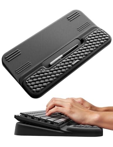 Image of Vaydeer Wrist Rest with Keyboard Stand, 16.9 * 9.8in, Ergonomic Keyboard Riser with Soft Memory Foam Wrist Support, Desk Cushion for Office, Home and Typing, Black