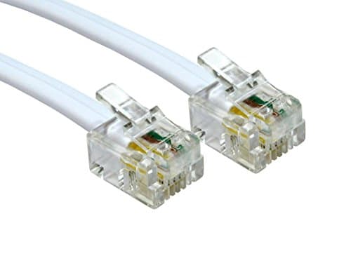 Image of ALIDA SYSTEMS ® - ADSL Cable - Premium Quality/Gold Plated Contact Pins/High Speed Internet Broadband/Router or Modem to RJ11 Phone Socket or Microfilter/White (White, 10m)