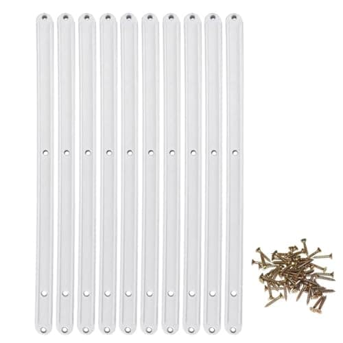 Image of 10 Pcs Draw Runners 298mm Plastic Cabinet Sliders White Draw Runners Replacement for Kitchen Bedroom in Grooved Drawers