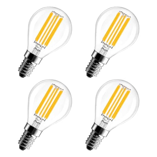 Image of Spacelumen E14 Dimmable Small Screw Light Bulbs, G45 Vintage Edison LED Globe Light Bulb, 6W Golf Ball SES Bulbs 60 Watt Equivalent 2700K Warm White, Pack of 4
