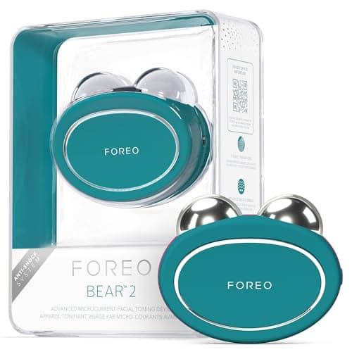 Image of FOREO Bear 2 Advanced Lifting & Toning Microcurrent Facial Device, Anti Aging Face Sculpting Tool, Instant Face Lift, Firm & Contour, Non-Invasive Skin Care Tools, Evergreen