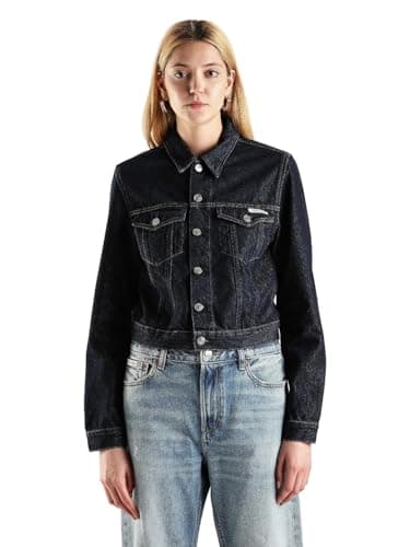 Image of Calvin Klein 90s Cropped Fit Denim Jacket, Blue (Denim Rinse), XS