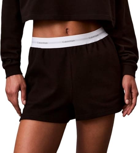Image of Calvin Klein Women’s Jersey Shorts with Logo Waistband, Black (Black), S