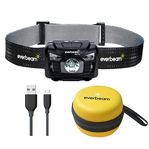 Image of Everbeam H6 Pro LED Head Torch Headlamp, Motion Sensor Control, 650 Lumen Bright 20 Hours Runtime 1200mAh Battery Powered USB Rechargeable Headlight (1 Pack)