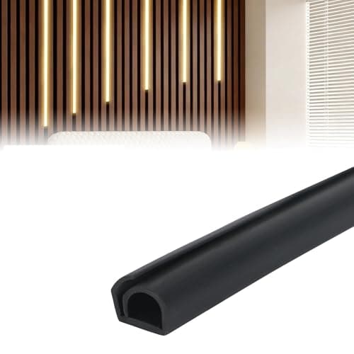 Image of Cable Trunking for Acoustic Panels, 12x12mm Flexible Cable Cover Self Adhesive Wire Hider Cable Management for Wall TV Home Office Studio (Black, 3M)