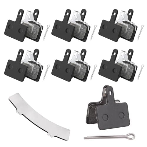 Image of 6 Pairs Bike Brake Pads, Disc Brake Pads And Spring, Bicycle Brake Pads With Rotor Adjuster, Replaceable Road Bike Brake Pads, Brake Spacer for Shimano M515, C501, M415, M510, M375 (Black)