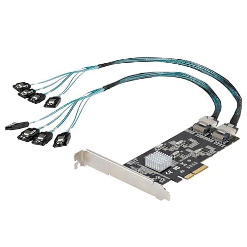 Image of StarTech.com 8 Port SATA PCIe Card, PCI Express 6Gbps Expansion Adapter with 4 Host Controllers, PCI-e x4 Gen 2 to SATA III - HDD/SSD Controller Card