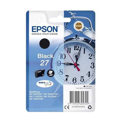 Image of Epson 27 Black Alarm Clock Genuine, DuraBrite Ultra Ink Cartridge, Standard Capacity