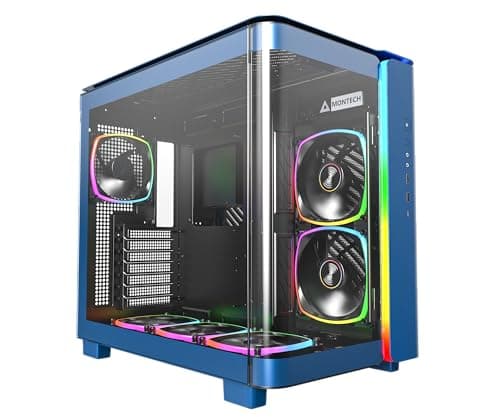 Image of MONTECH King 95 PRO Dual-Chamber ATX Mid-Tower PC Gaming Case, High Airflow, Tool-Free Panels, Sturdy Curved Tempered Glass Front, Six ARGB PWM Fans Pre-Installed with