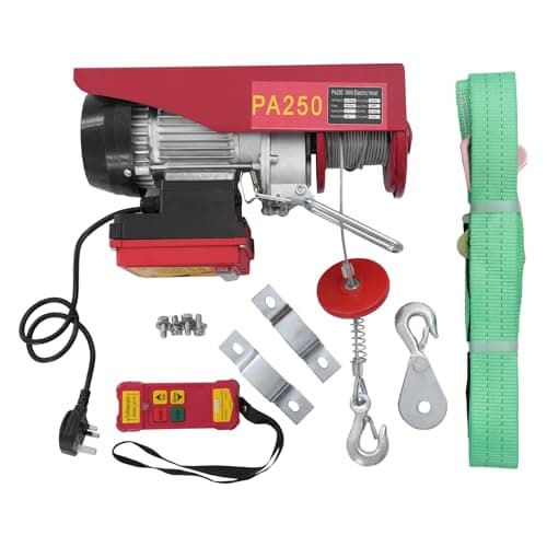 Image of VonVVerElectric Hoist 250/400/600/800KG - Overhead Electric Hoist Winch 12m Lifting Electric Hoist Wireless Remote Control with Two Slings & Limiter for Garage, Warehouses (250KG)