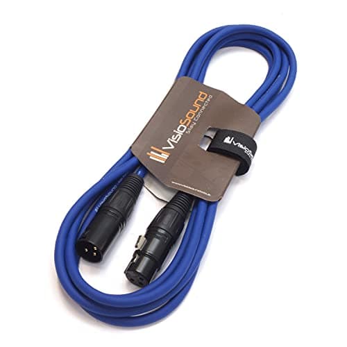 Image of VisioSound Premium Microphone Lead Male XLR to Female XLR/Pro Noiseless Balanced Cable (3m, Blue)