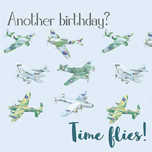 Image of Airplanes WW2 bombers Birthday Card - time flies