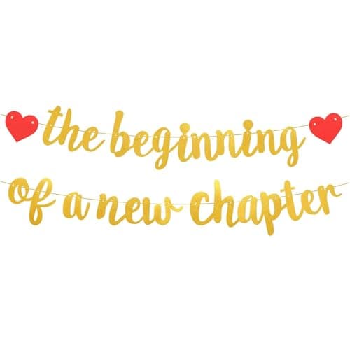 Image of The Beginning of A New Chapter Banner Good Luck Celebration Sign – Retirement Graduation Engagement Farewell Party Supplies – Happy New Job Divorce Going Away Party Banner