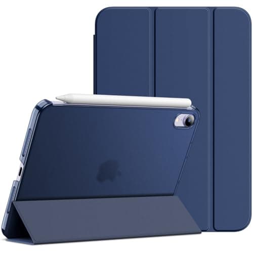 Image of JETech Case for iPad mini (A17 Pro, 2024 Model, 7th Generation) / mini 6 (2021 Model, 6th Generation), Slim Stand Hard Back Shell Smart Cover with Auto Wake/Sleep (Navy Blue)