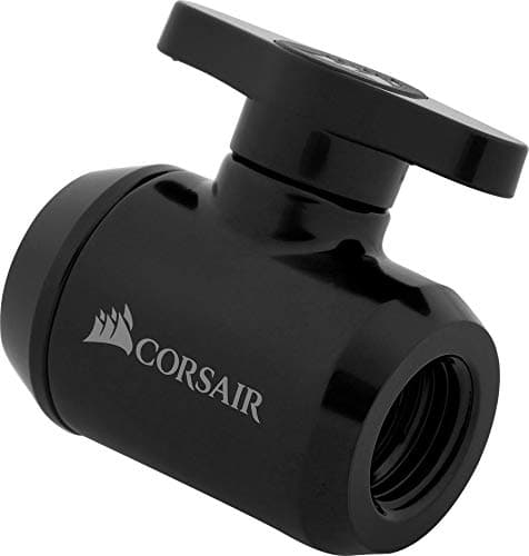 Image of Corsair Hydro X Series, XF Ball Valve (G1/4 Inch BSPP Port Threads, Solid Brass Durability, Two-Stage Seal, Finish, Optimised for High Flow Rates) Black