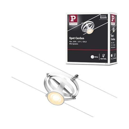 Image of Paulmann 94439 CorDuo Spot Lighting Cardan DC, Max 10 Watt Extendable Cable Lamp Matt White Plastic GU5.3 Wire System Without Bulbs