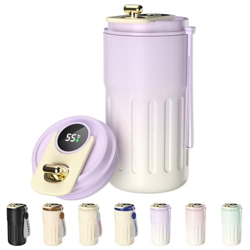 Image of Homealexa Coffee Cup Travel Mugs, Vacuum Insulating Cup 316 Stainless Steel, LED Touch Screen Temperature Gauge, Smart Mug Sealing Bottle 410ml