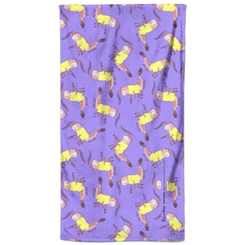 Image of Zavvi Rick and Morty Aww Geez Pattern Beach Towel