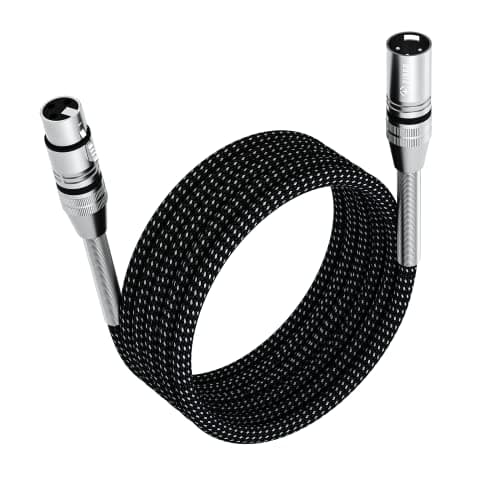 Image of FIBBR XLR Cable 2M, Microphone Cable Nylon Braided XLR Male to Female Heavy Duty Balanced Microphone Cord Compatible with Preamps/Speaker Systems and More