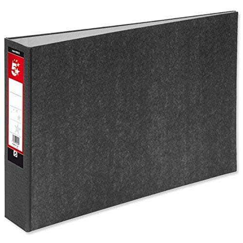 Image of 5 Star Mini Lever Arch File 70mm Spine Oblong Landscape A3 - Black [Pack of 2]