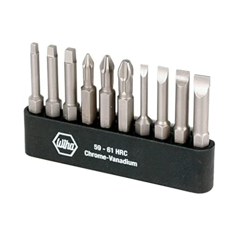 Image of WIHA 74988 Slotted Phillips and Square Power Bit Set with Holder, 10-Piece