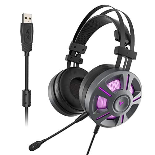 Image of Rapoo VH510 USB-Gaming Headset für PC PS4 Xbox One, Rauschunterdrückung Mikrofon RGB Gaming Kopfhörer mit 7.1 Surround Sound LED Licht