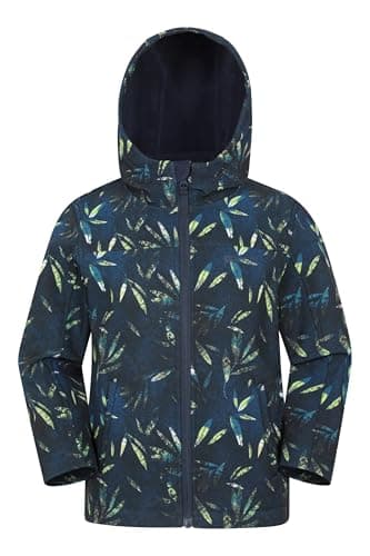 Image of Mountain Warehouse Exodus Kids Softshell Jacket - Breathable, Water Resistant, Fleece Lined, Wind Resistant Coat, Boys & Girls - For Spring Summer & Outdoors Petrol (05) Kids Size 11-12 Years