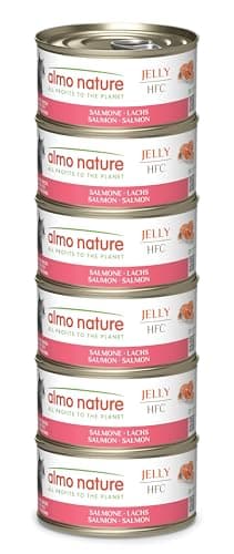 Image of Almo Nature HFC Jelly - Wet Cat Food - Salmon - Human Grade, Gluten Free, Monoprotein - 70g, Pack of 6